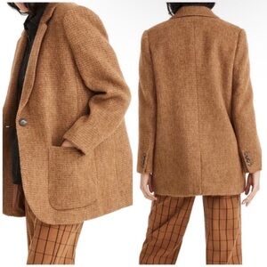 Madewell Camel Brown Wool-Blend Blazer